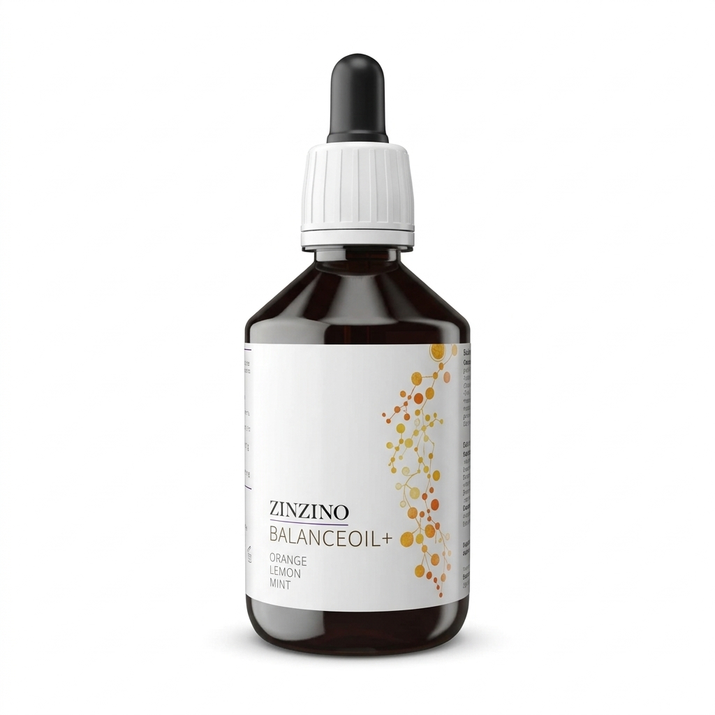 Frasco Zinzino BalanceOil Plus Omega 3 con polifenoles y extracto de naranja limón